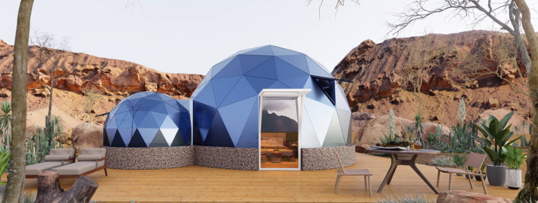 靖边县球形智能光伏玻璃星空房